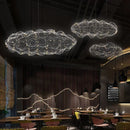 Axyaa Iron Mesh Cloud Pendant Lights | Industrial Loft Chandelier for Bedroom Staircase