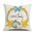 Axyaa Thanksgiving Pumpkin Maple Leaf Pillow Cover