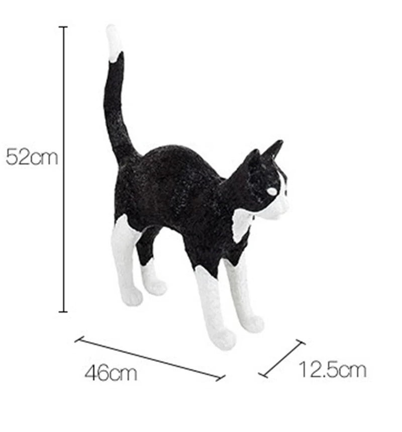 Axyaa Resin Cat Table Lamp Nordic Bedroom LED Light Fixtures Home Decor Lighting