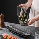 Axyaa Ceramic Sushi Plate Set - Stylish Tableware for Sashimi, Dim Sum, and Barbecue