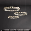 Axyaa Snowflake Print LED Pendant Light: Modern Luxury Crystal Lamp for Living & Dining Room