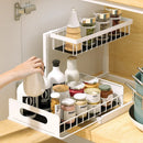 Axyaa Under Sink Organizer Shelf: 2-Tier Slide-Out Rack for Kitchen Storage and Organization