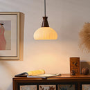 Axyaa Ceramic Wood LED Pendant Lights - Modern Hanging Lamp for Home Decor