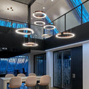 Axyaa Modern LED Chandeliers Metal Rings Pendant Lights for Home Decor
