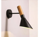 Axyaa Modern Wood LED Wall Lamp Adjustable Sconces for Bedroom Mirrors