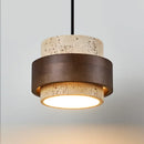 Axyaa Stone Wood Pendant Chandelier Retro Hanging Light Fixture Bedside Bar Restaurant