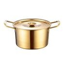 Axyaa Stainless Steel Gold Saucepan with Cover, Induction Cooker Compatible