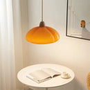 Axyaa Mid Century Orange Glass Pumpkin Chandelier