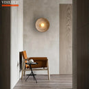Axyaa Circular Walnut LED Wall Lamp for Kitchen Bedroom Home Bar