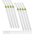 Axyaa Glass Straws Set with Brush for Smoothies Tea Juice Bar