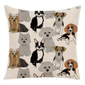 Axyaa Cartoon Animal Linen Throw Pillow Case for Home Living Room Sofa Decor