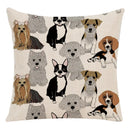 Axyaa Cartoon Animal Linen Throw Pillow Case for Home Living Room Sofa Decor