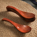 Axyaa Solid Wood Short Dinner Spoons Set - Handmade Japanese Wooden Tableware