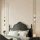 Axyaa Black Cylinder Stone Pendant LED Chandelier for High-end Living Room Decor