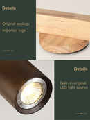 Axyaa Wood Grain LED Chandeliers: Modern Walnut Ceiling Lights for Home and Kitchen