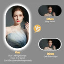 Axyaa Oval LED Bathroom Vanity Mirror with Bluetooth, Digital Display, Anti-Fog