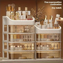 Axyaa Large Capacity Makeup & Jewelry Storage Box: Transparent, Multi-layer Desktop Organizer