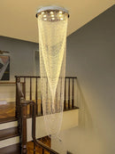 Axyaa Modern Crystal Rotating Chandelier for Duplexes and Lofts