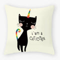 Axyaa Black Cat Pillowcase 45*45 Sofa Car Home Decor Cushion Cover