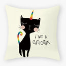 Axyaa Black Cat Pillowcase 45*45 Sofa Car Home Decor Cushion Cover