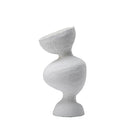 Axyaa Geometric Ceramic Vase: White Abstract Room Decoration Accessory