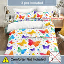Axyaa Butterfly Twin Size Watercolor Bedding Set with 2 Pillowcases