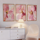 Axyaa Abstract Pink Floral Oil Painting Prints, Modern Wall Art Set