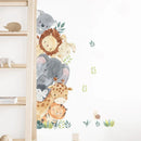 Axyaa Cartoon Animal Wall Stickers: Elephant, Giraffe, Tiger - Kids Room Decal