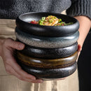 Axya Retro Ceramic Sushi Dishes Set Gold Plates Small Snack Tray Dinnerware