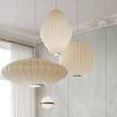 Axyaa Modern White Silk Pendant Chandelier for Home Decor