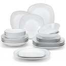 Axyaa ELISA Porcelain Plates Set for 12/24 - Service for 12/24.