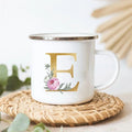 Floral Enamel Mugs: Vintage Design by Axyaa - Perfect for Coffee, Tea, and Desserts