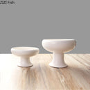 Axyaa Ceramic Goblet Vase: Minimalist Black and White Room Decor