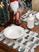 Axyaa Christmas Pine Tree Table Runner for Festive Table Decor
