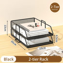 Axyaa Metal Desktop File Rack, Multi-Layer Bookcase & Office Storage for Data Organization