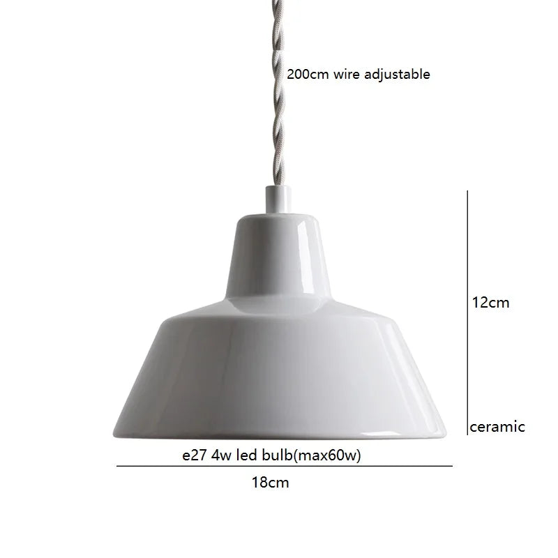 Axyaa Ceramic LED Pendant Lights - Nordic Modern Hanging Lamp