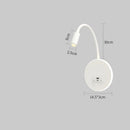 Axyaa Gooseneck Wall Lamp with USB Port & Switch, Bedroom Reading Light