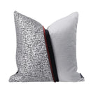 Axyaa Silver Red Stitching Pillow for Luxury Hotel Living Room, Bedroom, Villa & Restaurant
