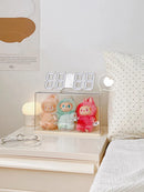 Axyaa Labubu Dolls Acrylic Display Case Dustproof Blind Box Plush Doll Storage Box