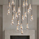 Axyaa Large Water Droplets Glass LED Chandelier for Modern Living Spaces