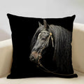 Axyaa Horse Pattern Cushion Cover 45x45cm Linen for Home Living Room Art Decoration