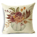 Axyaa Fall Pumpkin Sunflowers Linen Throw Pillowcase - Office, Bedroom Decor
