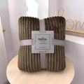 Axyaa Beige Coral Fleece Blanket - Soft, Warm Bedspread & Sofa Cover