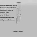 Axyaa Geometric LED Chandelier Black Gold Staircase Lighting for Luxury Living Spaces