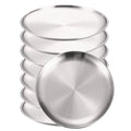 Axyaa Round Camping Dinner Plates, Rust-Proof & Stackable, Set of 8