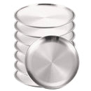 Axyaa Round Camping Dinner Plates, Rust-Proof & Stackable, Set of 8