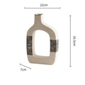 Axyaa Geometric Stripes Ceramic Flower Vase for Stylish Home Decor