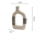 Axyaa Geometric Stripes Ceramic Flower Vase for Stylish Home Decor