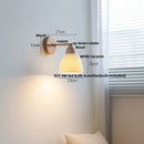 Axyaa Modern Nordic Copper Rotate LED Wall Lights Glass Wood White Bedside Lamp