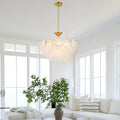 Axyaa Feather Crystal Chandelier & Modern Minimalist Room Lighting Fixtures